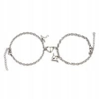 Bransoletki Magnetyczne Komplet 2 Szt Symbol Miłości dla Par Klucz i Kłódka