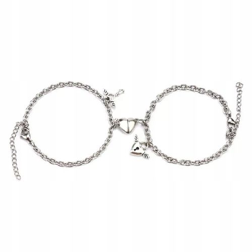 Bransoletki Magnetyczne Komplet 2 Szt Symbol Miłości dla Par Klucz i Kłódka na Arena.pl