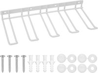 Uchwyt Ścienny na Wiertarkę 4 Wieszaki Organizer do Garażu Biały Żelazo