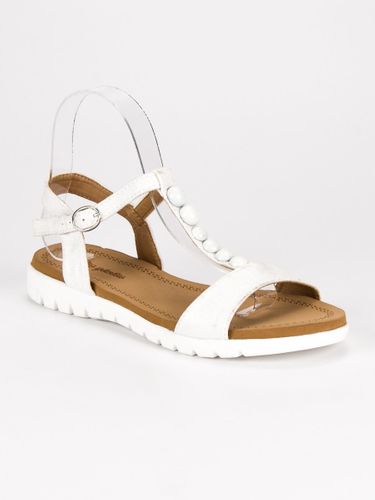 BIAŁE PŁASKIE SANDAŁY Rozmiar - 38 na Arena.pl