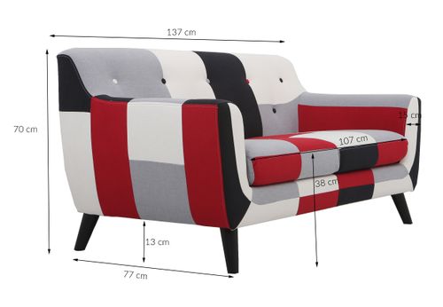 Sofa Attica patchwork dwuosobowa na Arena.pl