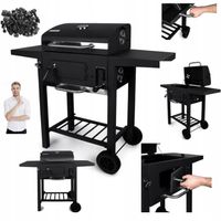 MOCNY GRILL WĘGLOWY OGRODOWY DWA RUSZTY POPIELNIK TERMOMETR DWIE PÓŁKI XXL
