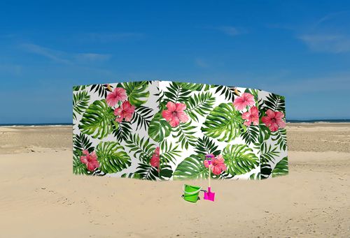 PARAWAN PLAŻOWY Różowe kwiaty z indywidualnym napisem 8 PANELI 75.8 na Arena.pl
