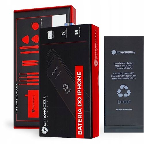 Bateria iPhone SE 2020 STRONGCELL, A2275, A2298 Większa Pojemność ŚWIEŻA na Arena.pl