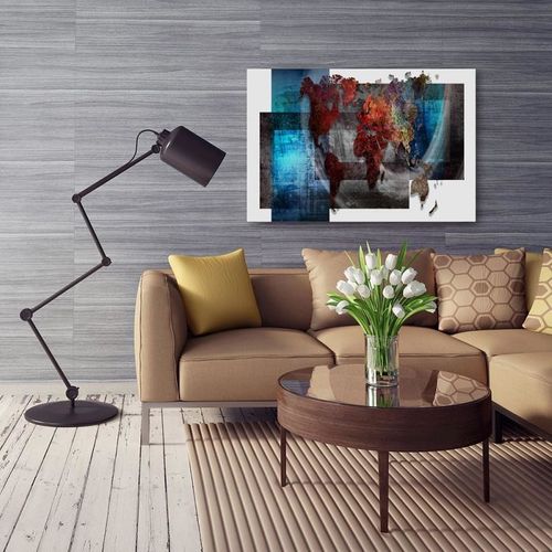 Obraz na płótnie - Canvas, Kompozycja z mapą świata 70x50 na Arena.pl