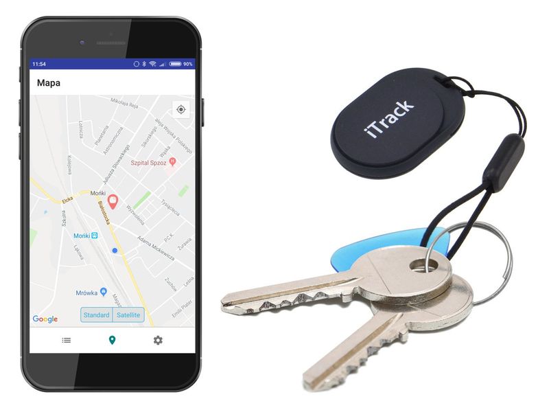 iTrack Mini lokalizator kluczy Bluetooth GPS czarny zdjęcie 2