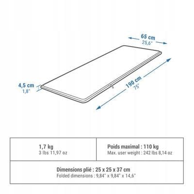 Mata kempingowa samopompująca Quechua Comfort zdjęcie 6