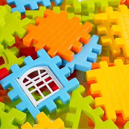 KLOCKI KONSTRUKCYJNE BUDOWLANE WAFLE 100 ELEMENTÓW DO BUDOWANIA DLA DZIECI na Arena.pl