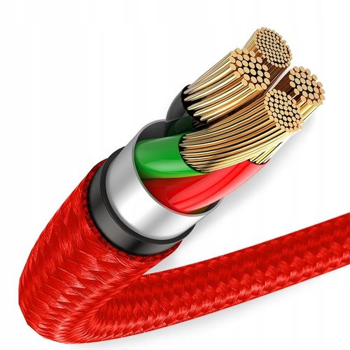 BASEUS PANCERNY SZYBKI KABEL LED USB-C 3A 100CM na Arena.pl