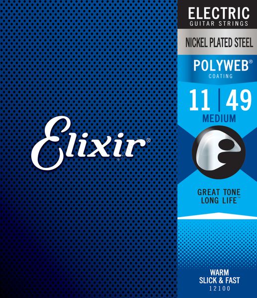 Struny do gitary elektrycznej Elixir 12100 Nickel POLYWEB Coating 11-49 zdjęcie 1