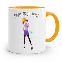Kubek Żółty Architekta Pani Architekt Prezent Z Nadrukiem Ze Zdjęciem