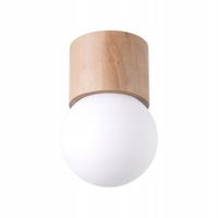 Lampa sufitowa punktowa drewniana okrągła naturalna spot do sypialni Sollux