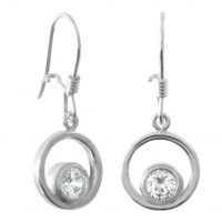 SREBRNE KOLCZYKI KÓŁKA Z CYRKONIAMI NA BIGLU SREBRO PRÓBY 925