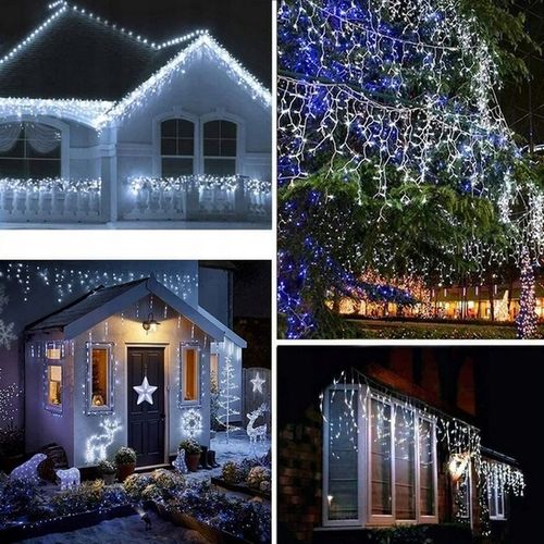 SOPLE 500 LED LAMPKI ZEWNĘTRZNE ŚWIĄTECZNE BIAŁE 8 TRYBÓW IP44 na Arena.pl
