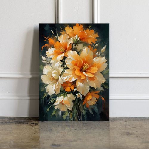 Obraz na płótnie abstrakcja kwiaty 50x70 cm na Arena.pl