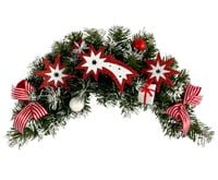 STROIK ŚWIĄTECZNY Z CZERWONYMI BIAŁYMI OZDOBAMI 60 cm