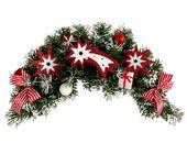 STROIK ŚWIĄTECZNY Z CZERWONYMI BIAŁYMI OZDOBAMI 60 cm