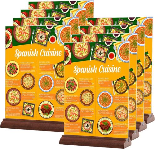 Uchwyt na tabliczki akrylowy stojak na menu A4 Srvnpioy 8 sztuk POWYSTAWOWY na Arena.pl