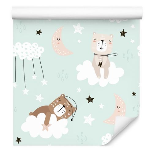 Tapeta Dla Dzieci Malowane MISIE Chmurki Gwiazdy na Arena.pl