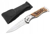 NÓŻ MYŚLIWSKI Scyzoryk Składany Sprężynowy Na Grzyby Pokrowiec 5721