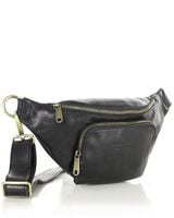 Torebka nerka na szerokim pasku skórzana premium pelle - MARCO MAZZINI czarna