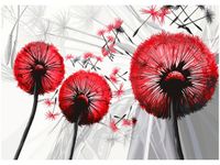 60CM 50CM OBRAZ ŚCIENNY DMUCHAWCE CZERWIENI DRUK PŁÓTNO