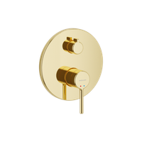 PI bateria prysznicowo-wannowa podtynkowa 3 funkcyjna, złoty połysk