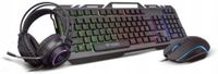 2 x Yenkee COMMANDO zestaw 3w1 klawiatura mysz słuchawki GAMING