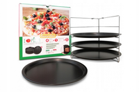 4 BLACHY DO PIZZY stalowe Guardini + stojak 28 cm K2