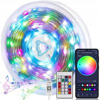 TAŚMA LED WODOODPORNA 10M PASEK LED RGB 10m KONTROLA APLIKACJI