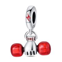 Zawieszka SREBRO 925 Charms Koralik Hantel na siłownię Siła i Motywacja