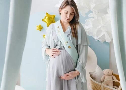 Szarfa Mom to Be, jasny niebieski na Arena.pl