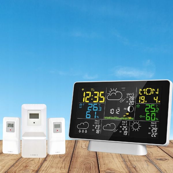 STACJA POGODOWA METEOROLOGICZNA WIFI 3 CZUJNIKI BUDZIK UV hPa TEMP zdjęcie 12