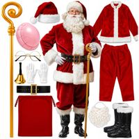 STRÓJ ŚWIĘTEGO MIKOŁAJA gwiazdora WELUROWY przebranie ŚWIĘTA PREMIUM