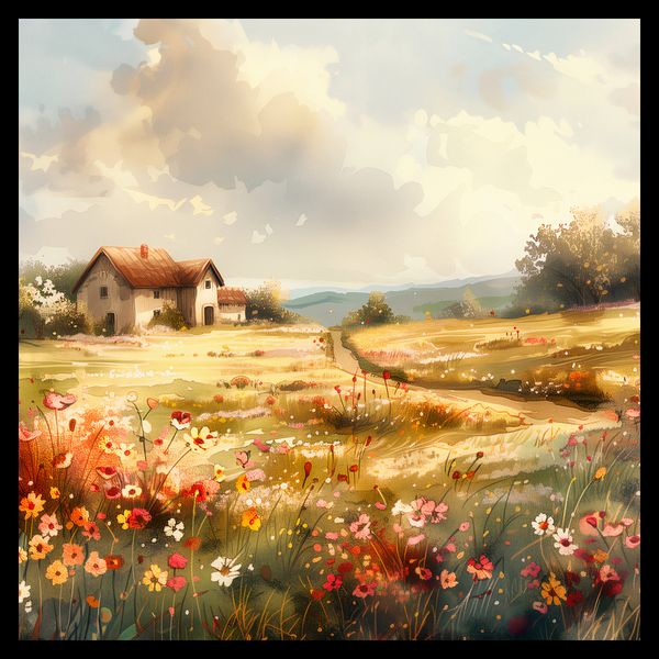 Plakat 50x50cm Sielski Domek zdjęcie 2