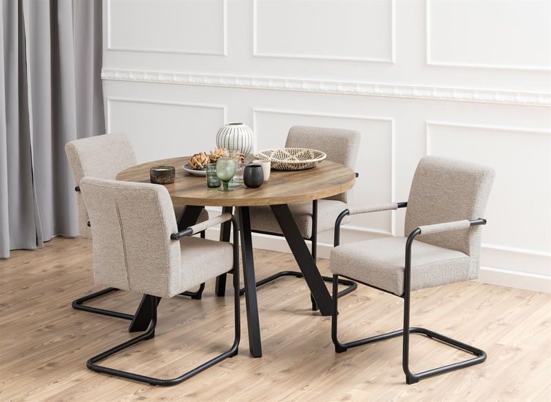 Krzesło z podłokietnikami Adele beżowe zdjęcie 2