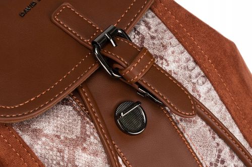 plecak damski ze skóry ekologicznej z klapką - david jones na Arena.pl