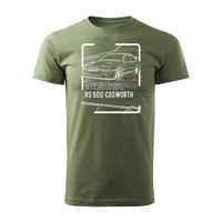 Koszulka z samochodem Ford Sierra RS 500 z Fordem Sierra RS 500 cosworth męska khaki M