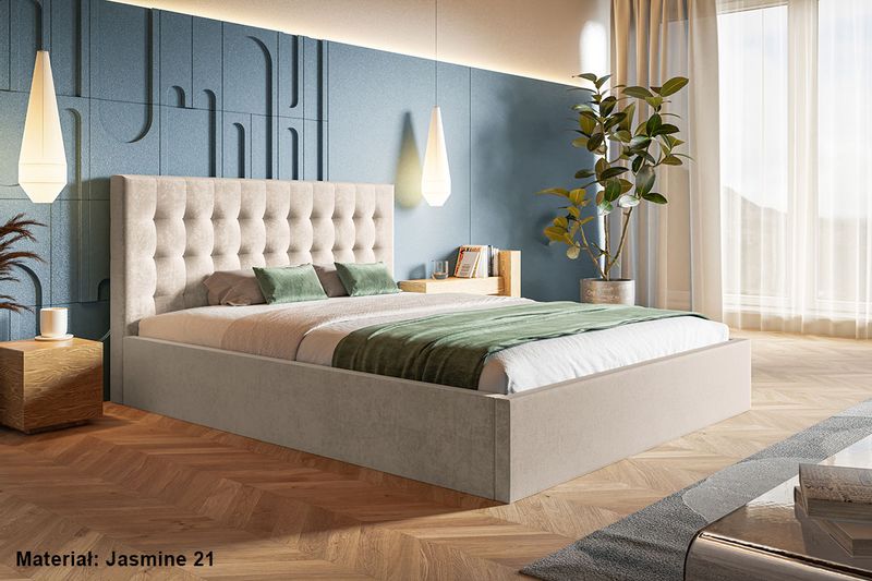 Łóżko tapicerowane slim2 180x200 ze Stelażem i pojemnikiem kolory zdjęcie 4