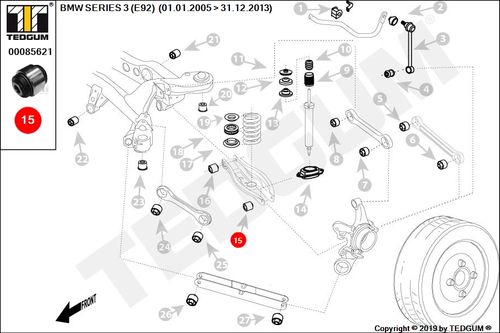 BMW 3 E92 TULEJA WAHACZA TYLNEGO E92 06- na Arena.pl