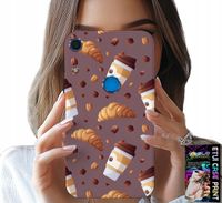ETUI DO HUAWEI Y6S - CASE Z KAWĄ ROGALIKAMI I ZIARNAMI W TLE