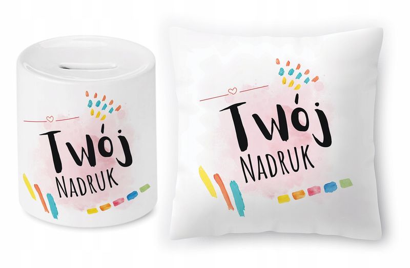 Dla Grafika Zestaw Poduszka + Skarbonka Prezent Z Nadrukiem Ze Zdjęciem zdjęcie 3
