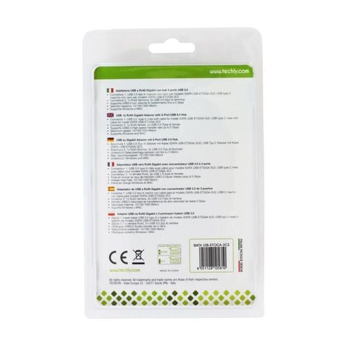KONWERTER ADAPTER TECHLY USB-C NA GIGABIT RJ45 HUB USB 3.0 3X USB-A na Arena.pl