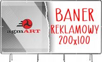 BANER REKLAMOWY PLANDEKA oczkowany 200x100 cm TWOJE LOGO + projekt w cenie