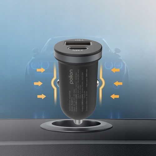 Szybka ładowarka samochodowa POLION USB-A USB-C 35W QC3.0 PD 3A na Arena.pl