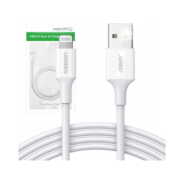Kabel przewód do iPhone USB - Lightning MFI 1m 2.4A biały zdjęcie 1