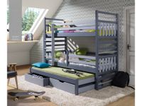 Łóżko piętrowe LOMAMI 180x80 szare