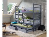 Łóżko piętrowe LOMAMI 180x80 szare