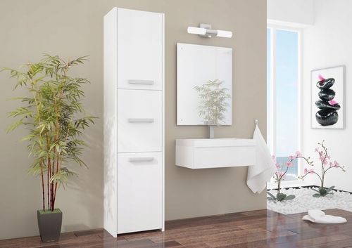 SZAFKA ŁAZIENKOWA REGAŁ SŁUPEK 30cm 3 DRZWI BIAŁA L-23 na Arena.pl