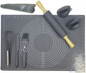 STOLNICA SILIKONOWA ZESTAW + WAŁEK DO CIASTA + ZESTAW PRZYBORÓW KUCHENNYCH